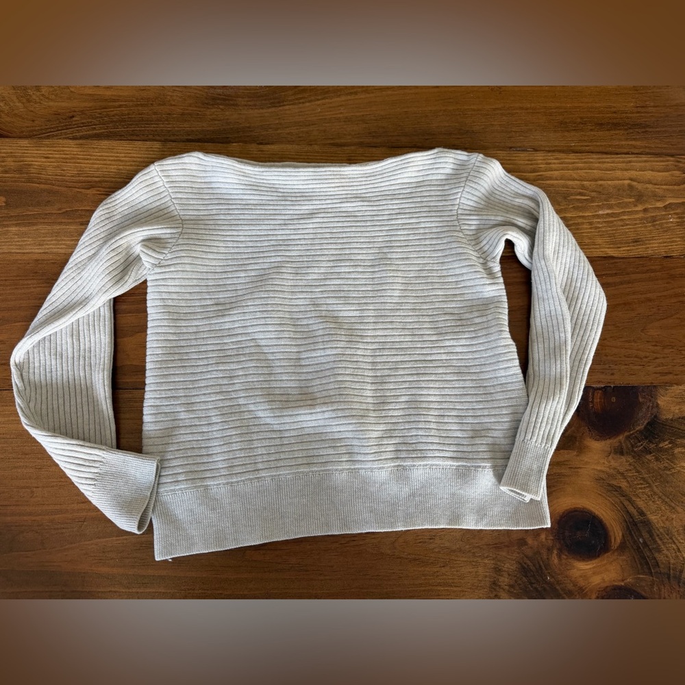 BABATON Aritzia Luc Sweater Ribbed-knit M boatneck flawless smoke and pet free - Picture 5 of 7